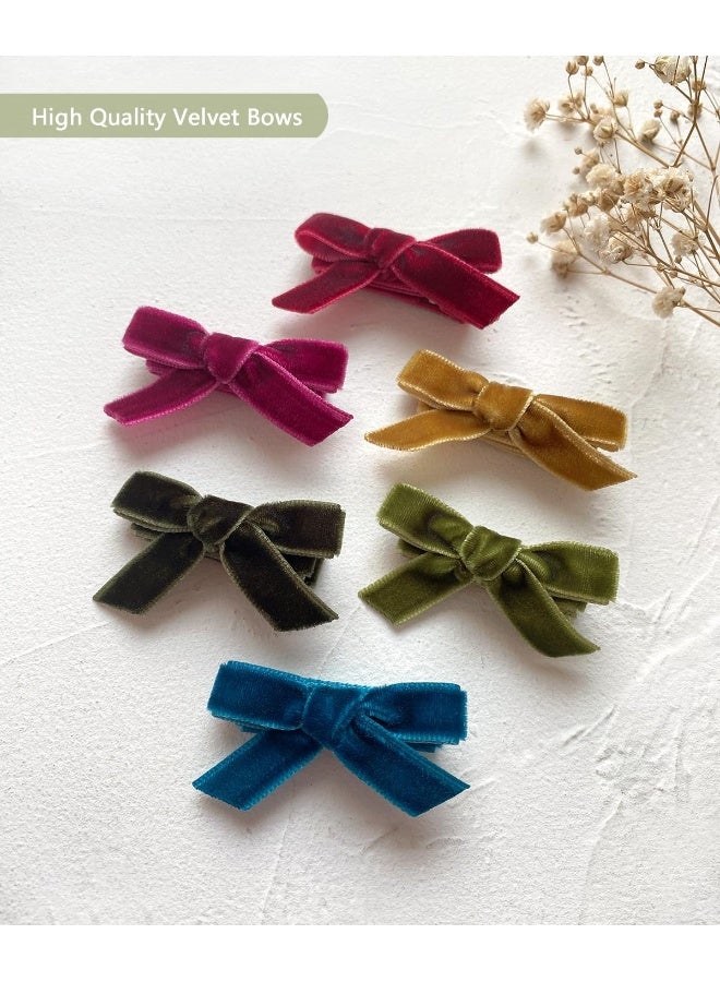 Cherssy Velvet Bows for Baby Girls, 20pcs Boutique Tiny Baby Hair Clips, Fully Lined Hair Barrettes Alligators for Infants Toddlers Fine Hair - Image 3